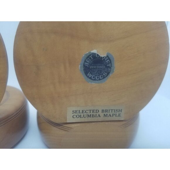 MCM Bookends Art Craft Woods Maple Hand Made British Columbia Boho Art Deco - Picture 6 of 7